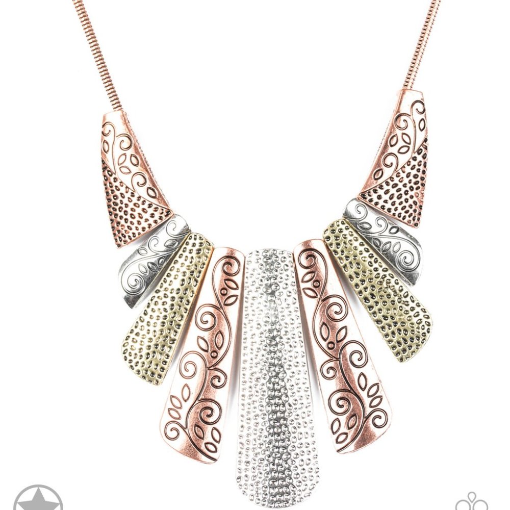 NWT multi metal mane necklace and earring set